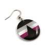 Boucle d'oreille ronde aux couleurs du drapeau Dysphorasexuel (Vendue à l'unité)