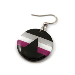 Boucle d'oreille ronde aux couleurs du drapeau Dysphorasexuel (Vendue à l'unité)