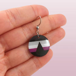 Boucle d'oreille ronde aux couleurs du drapeau Dysphorasexuel (Vendue à l'unité)