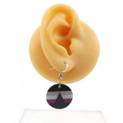 Boucle d'oreille ronde aux couleurs du drapeau Dysphorasexuel (Vendue à l'unité)