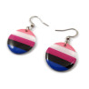 Boucles d'oreilles rondes aux couleurs du drapeau Genderfluid