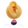 Boucles d'oreilles rondes aux couleurs du drapeau Genderfluid