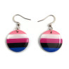 Boucles d'oreilles rondes aux couleurs du drapeau Genderfluid
