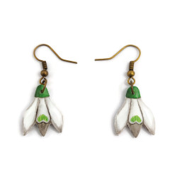 Snowdrop flowers dangle earrings