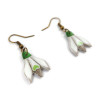 Snowdrop flowers dangle earrings