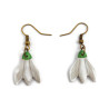 Snowdrop flowers dangle earrings