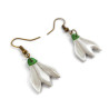 Snowdrop flowers dangle earrings