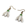 Snowdrop flowers dangle earrings