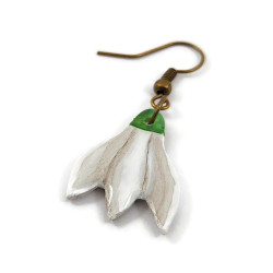 Snowdrop flower dangle earring (Sold individually)
