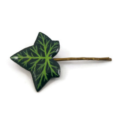 Épingle à cheveux en forme de feuille de lierre verte