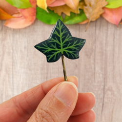 Épingle à cheveux en forme de feuille de lierre verte