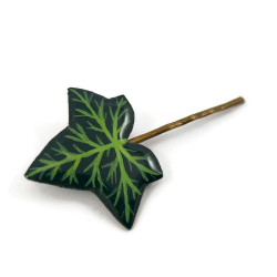 Épingle à cheveux en forme de feuille de lierre verte