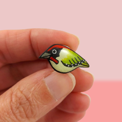 European green woodpecker pin badge