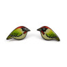 Puces d'oreilles en forme de pics verts
