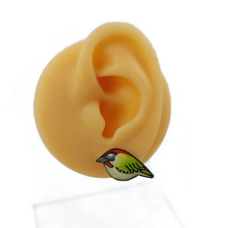 European green woodpecker ear stud (sold individually)