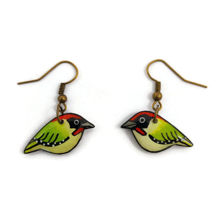 European green woodpeckers earrings
