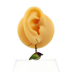 Boucle d'oreille en forme de pic vert (Vendue à l'unité)
