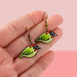 European green woodpeckers earrings (sold individually)