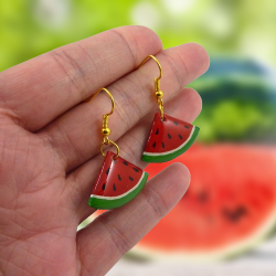 Watermelon slices dangle earrings (Sold individually)