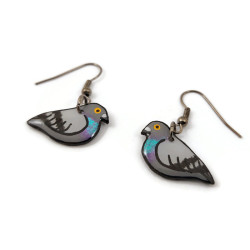 Rock doves dangle earrings