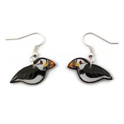 Atlantic puffins dangle earrings