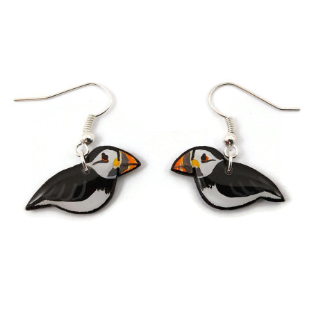 Atlantic puffins dangle earrings