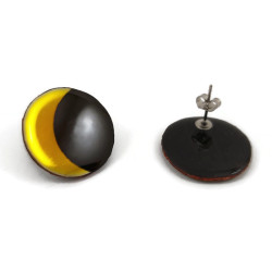Partial solar eclipse stud earrings