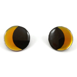 Partial solar eclipse stud earrings