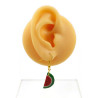 Boucles d'oreilles tranches de pastèque semies circulaires