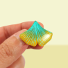 Pin's feuille de ginkgo verte et jaune