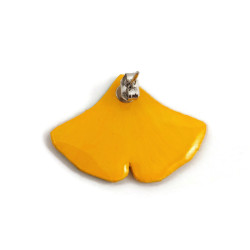Puce d'oreille feuille de ginkgo verte et jaune (Vendue à l'unité)