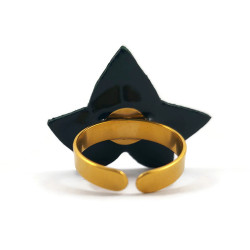 Bague en forme de feuille de lierre verte