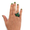 Bague en forme de feuille de lierre verte